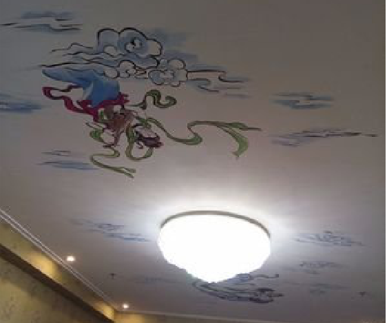 水富如何快速绘制天花板上的手绘墙？